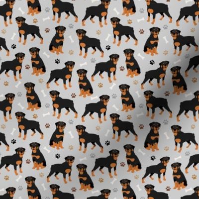 Rottweiler Paws and Bones Gray Small Scale