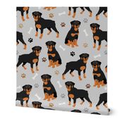 Rottweiler Paws and Bones Gray Small Scale