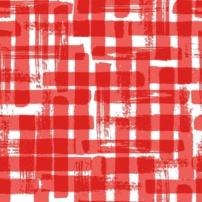 Abstract geometric cross shapes strokes red pattern