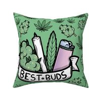 18x18 cushion cover best buds green 