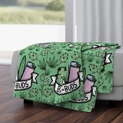 18x18 cushion cover best buds green 