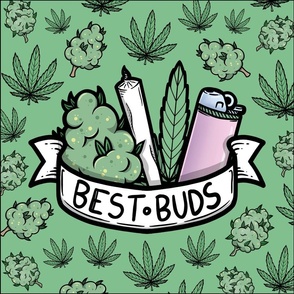 18x18 cushion cover best buds green 