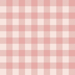 Light Pink Off White Cottage Plaid