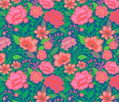 everything blooms - coral, peony and grass