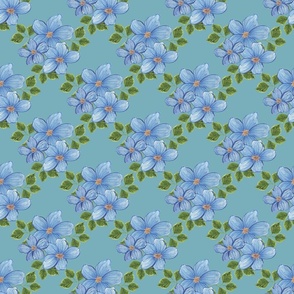 Blue Watercolor Flowers (Aqua)