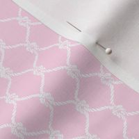 Nautical Fishing Net Design on Pink Background, Small Scale Design