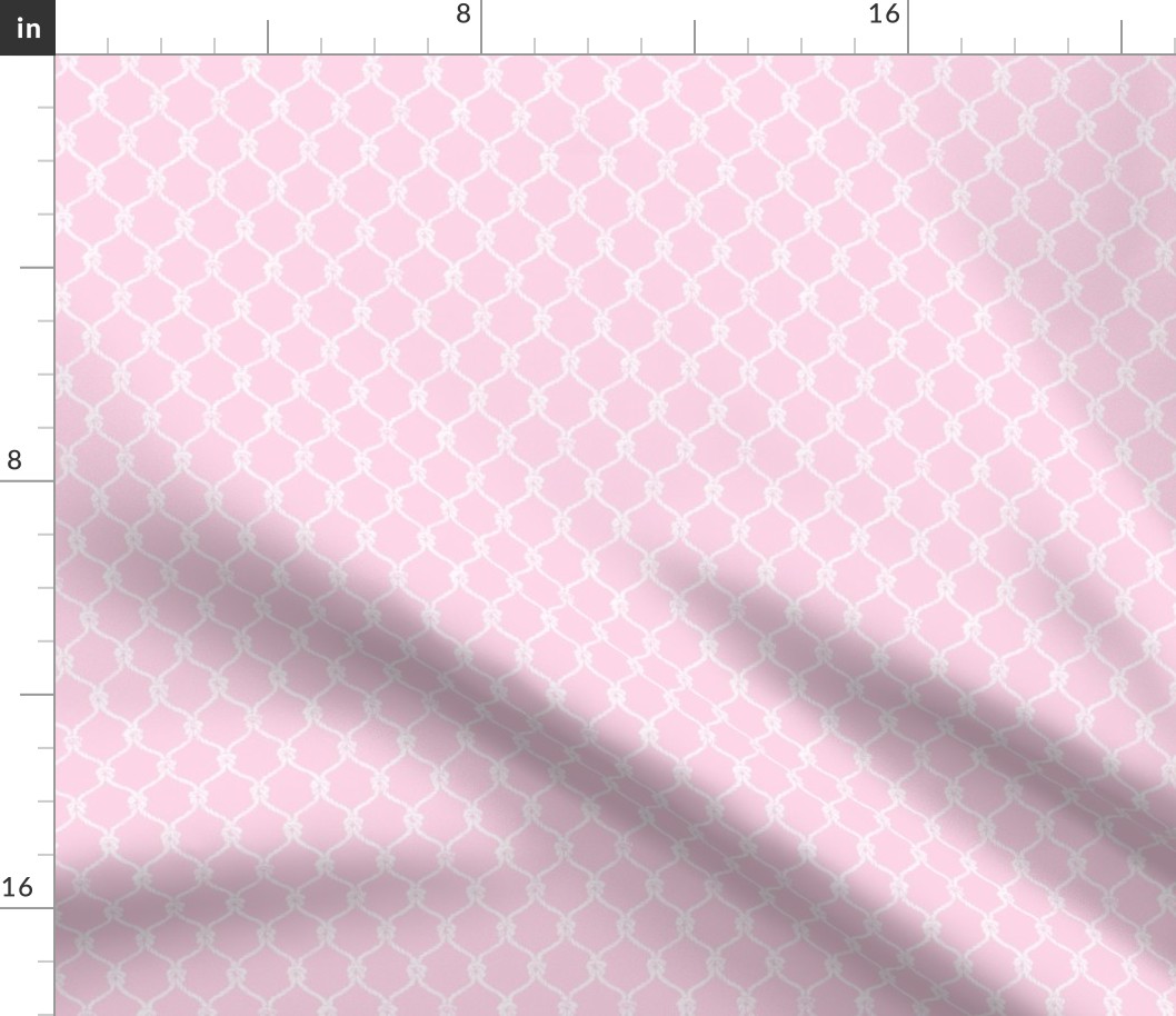 Nautical Fishing Net Design on Pink Background, Small Scale Design