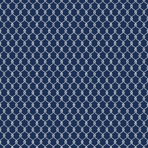 Nautical Fishing Net Design on Navy Background, Small Scale Design