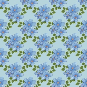Blue Watercolor Flowers (Light Aqua)