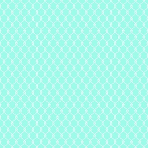 Nautical Fishing Net Design on Mint Background, Small Scale Design