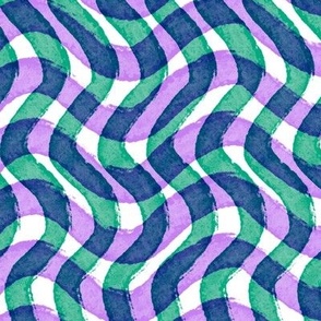 Wavy purple green stripes