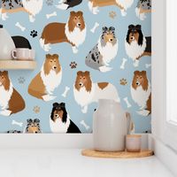 Rough Collie Paws and Bones Blue Small Scale