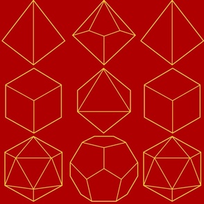 Red & Gold Dnd Dice - 18in