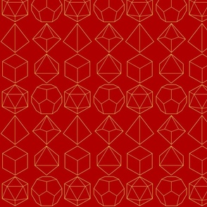 Red & Gold Dnd Dice-8in