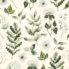 Greenery Collection / Watercolor / Leaf flower