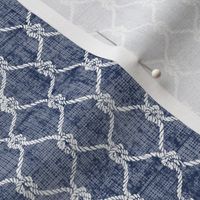 12 in Repeat - Distressed Nautical Fishing Net Design on -Navy