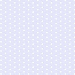 White eighth inch polka dot on Digital Lavender