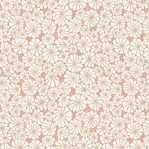 Wavy Daisy - ditsy scale - Dusty Pink - Retro Vintage Flowers Daisies cottagecore