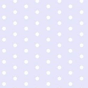 White quarter inch polka dot on Digital Lavender