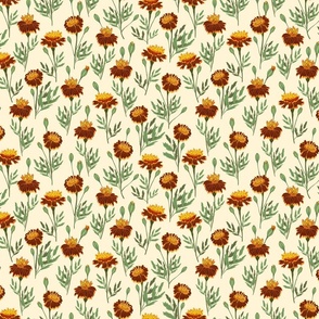 Marigolds on cream background