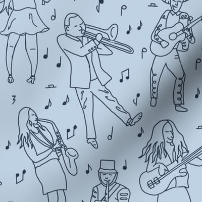Feel the Music Doodle | Navy on Cornflower