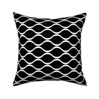 Meandering Stripes-Black White