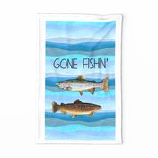 Cut and Sew 12 x 18” Garden Yard Flag: Gone Fishin’