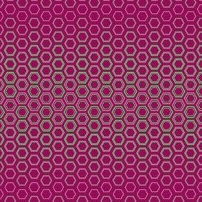 Hexagons-Green and Fuchsia