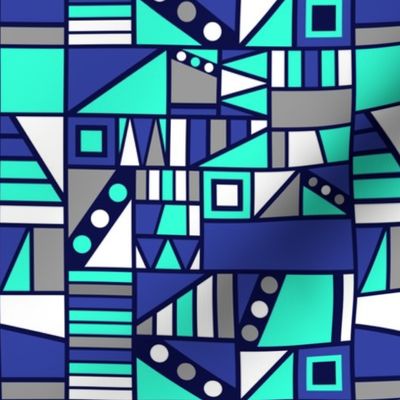 Geometric Pattern Blue Turquoise