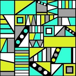 Geometric Pattern Green Turquoise