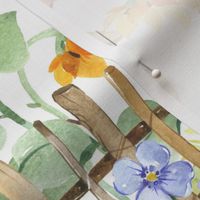 Watercolor Cottage Garden - Medium 