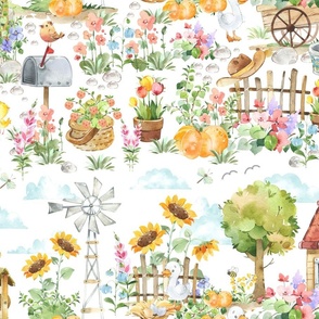 Watercolor Cottage Garden Small