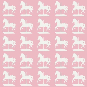 pink  carousel horse