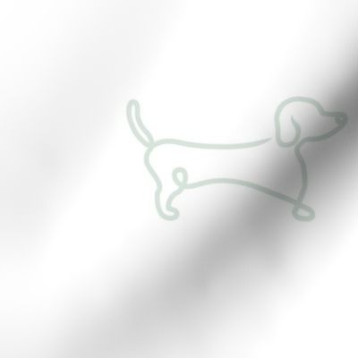 Dogs line art - dachshunds, labradors, pugs, poodles, chihuahuas, mint green on white - large