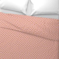 Vintage groovy twirl checkered boho design geometric gingham block print plaid design spring summer orange pink 