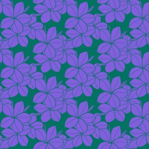 small-purple and green Plumeria-line drawing-fuscia