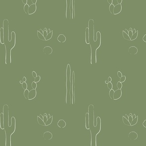 Hand-drawn Desertscape-Sage GreenBG