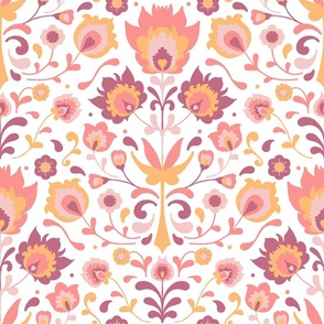 Damask Floral Folk Pastel Romantic