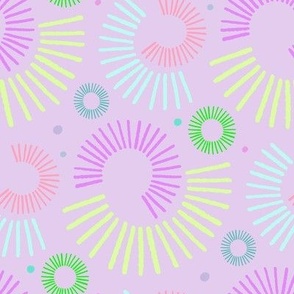 Colorful abstract pattern, Pastel Carnival in lilac, large scale