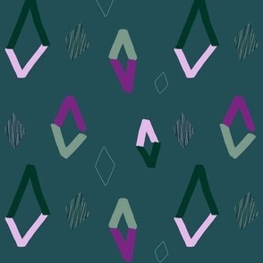 Abstract geo shapes in dark green