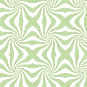 Groovy psychedelic twirl - seventies retro kaleidoscope inspired minimalist swirl design mint white SMALL