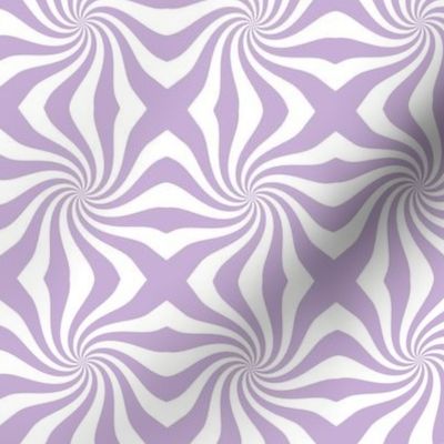 Groovy psychedelic twirl - seventies retro kaleidoscope inspired minimalist swirl design lilac white summer SMALL