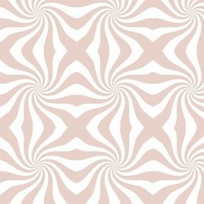 Groovy psychedelic twirl - seventies retro kaleidoscope inspired minimalist swirl design soft beige sand white SMALL