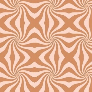 Groovy psychedelic twirl - seventies retro kaleidoscope inspired minimalist swirl design burnt orange blush