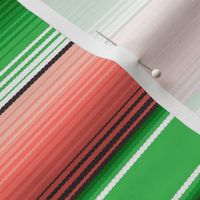 In Bloom Serape Stripes. Grass Green and Coral Pink Matching Petal Signature Cotton Solids