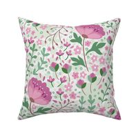 Floral blooming peonies pattern (normal size version)