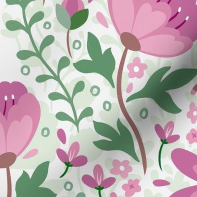 Floral blooming peonies pattern (normal size version)