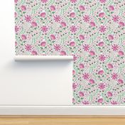 Floral blooming peonies pattern (normal size version)