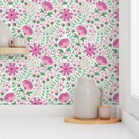 Floral blooming peonies pattern (normal size version)