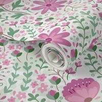 Floral blooming peonies pattern (normal size version)